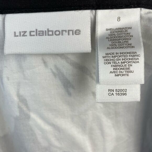 NWT Liz Claiborne Black and White Floral Midi Skirt Size 8 - Picture 7 of 7